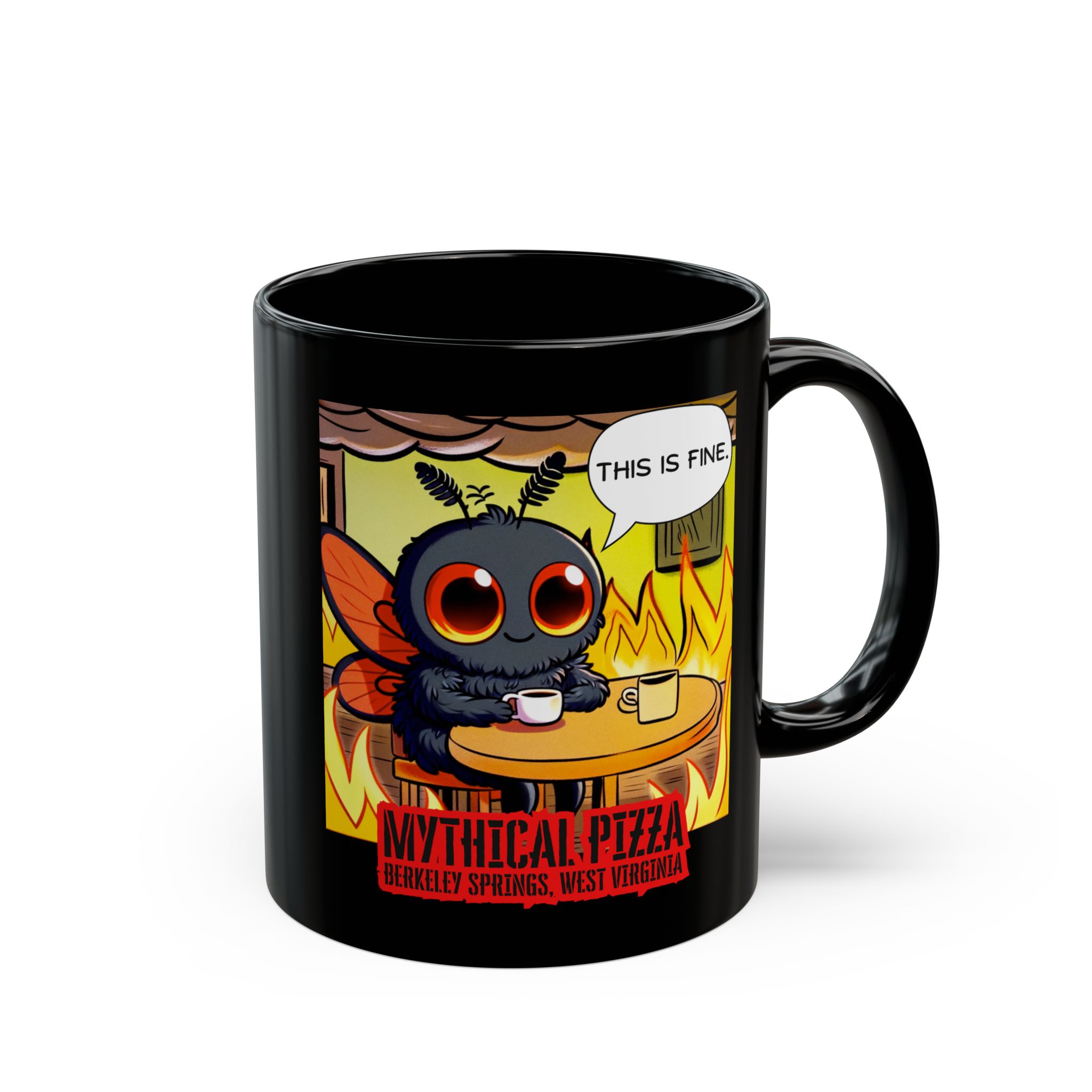 Mythical Pizza "This is Fine" Chaos Mug