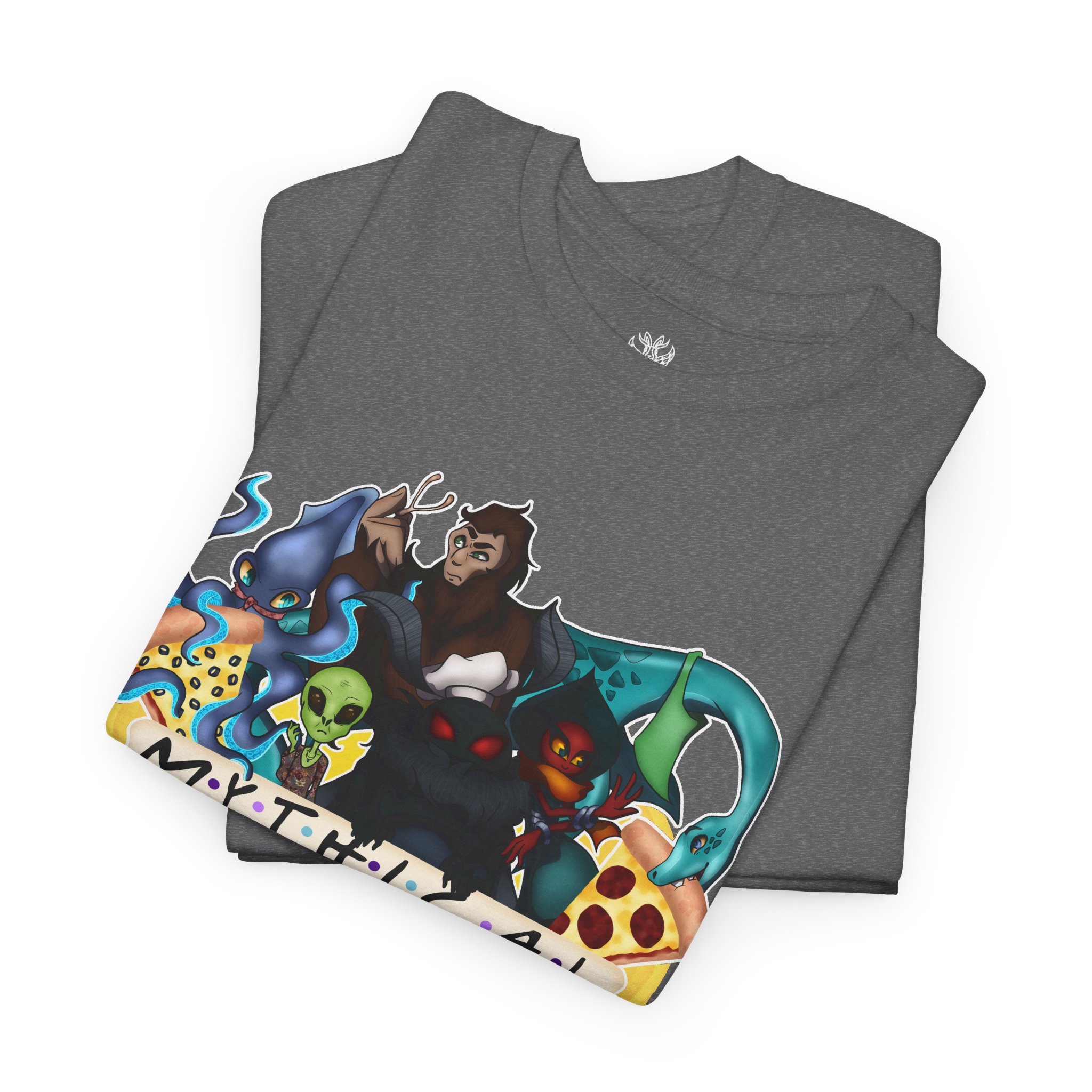 Mythical Pizza Cryptid FRIENDS Tee - Image 4