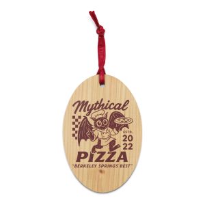 Mythical Pizza Retro Wooden Ornament